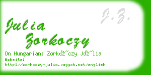 julia zorkoczy business card